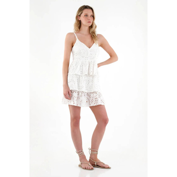 White eyelet dress for women